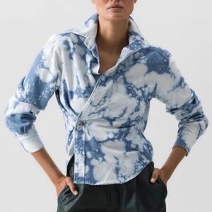 WEAR CISCO Unisex Tie Dye Denim Chambray Top Shirt Jacket Size XS/S